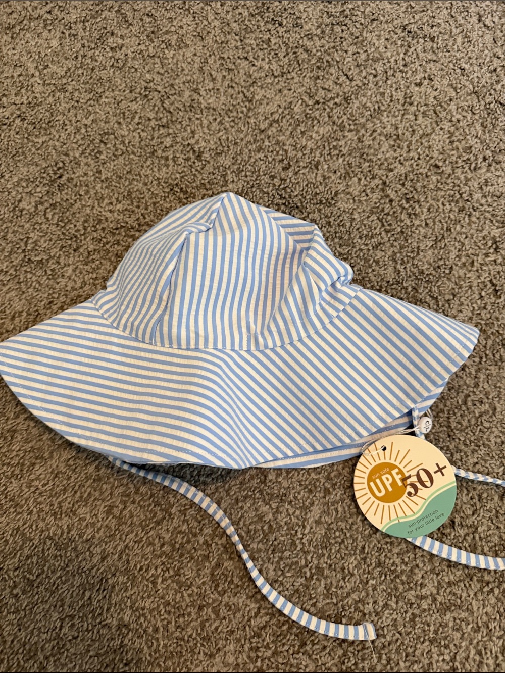 Caden lane Blue and White Striped Sun Hat - UPF 50+ NEW size large